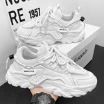 2024 Mens Summer Casual Sports Shoes New Black Breathable Mesh Design PU Thick Sole Height Increasing Work Safety Work Shoes
