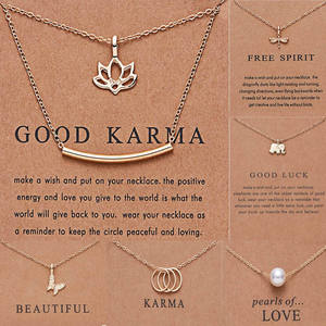 Fashion Lucky Statement Women Gift Alloy Gold Chain Pearl Butterfly Elephant Pendant Necklace Jewelry With Card